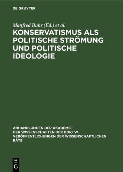 Konservatismus als politische Strömung und politische Ideologie