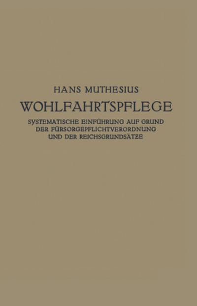 Die Wohlfahrtspflege