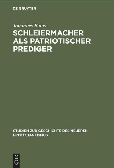 Schleiermacher als patriotischer Prediger