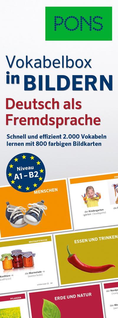 PONS Vokabelbox in Bildern Deutsch als Fremdsprache: Schnell & effizient Vokabeln lernen mit 2.000 Wörter auf 800 farbigen Bildkarten