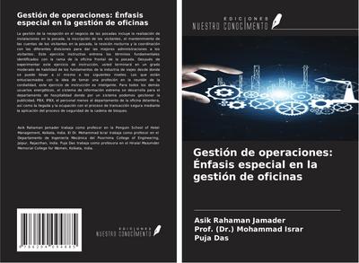 Gestión de operaciones: Énfasis especial en la gestión de oficinas
