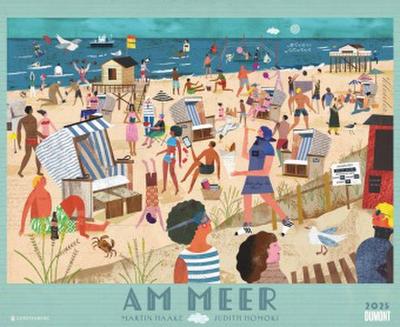 DUMONT - Martin Haake: Am Meer 2025 Wandkalender, 52x42,5cm, Kalender mit informativen Wimmelbildern, Karten und spannende Geschichten, Illustrationen von Martin Haake und Texte von Judith Homoki