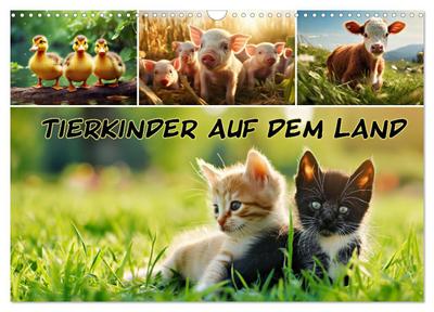 Tierkinder auf dem Land (Wandkalender 2026 DIN A3 quer), CALVENDO Monatskalender