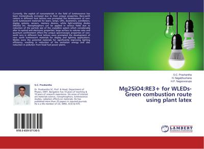 Mg2SiO4:RE3+ for WLEDs- Green combustion route using plant latex