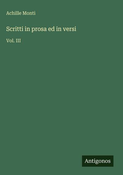 Scritti in prosa ed in versi