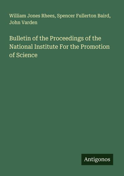 Bulletin of the Proceedings of the National Institute For the Promotion of Science