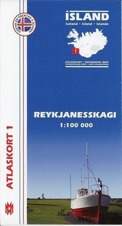 Island Atlaskort 01 Reykjanesskagi 1:100.000