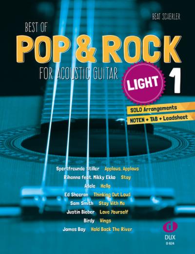 Best of Pop & Rock for Acoustic Guitar light 1: Solo ArrangementsNoten TAB Leadsheet