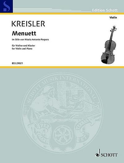 Menuett im Stile von Nicola Antonio Porpora Nr. 3für Violine und Klavier
