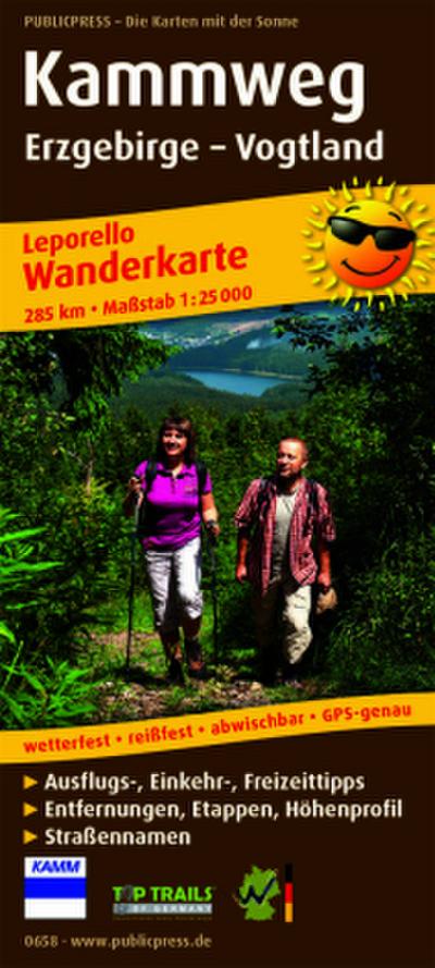 Kammweg Erzgebirge - Vogtland 1 : 25 000 Wanderkarte