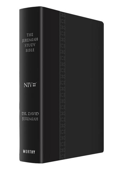 The Jeremiah Study Bible, NIV (Large Print, Black W/ Burnished Edges) Leatherluxe W/Thumb Index