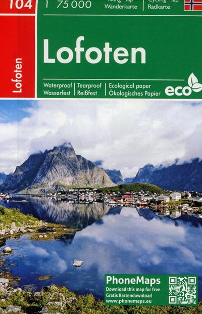 Lofoten, Wander - Radkarte 1 : 75 000 (PhoneMaps Wander - Radkarte Norwegen)