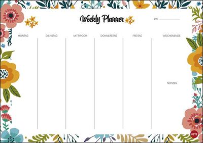 Weekly Planner Flowers DIN A4