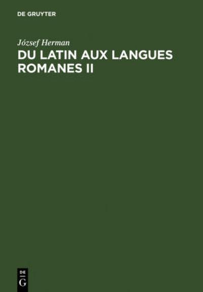 Du latin aux langues romanes II