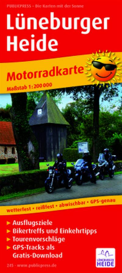 Motorradkarte Lüneburger Heide 1 : 200 000