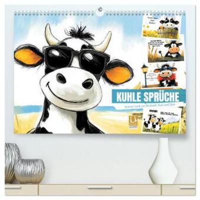 Kuhle Sprüche (hochwertiger Premium Wandkalender 2026 DIN A2 quer), Kunstdruck in Hochglanz
