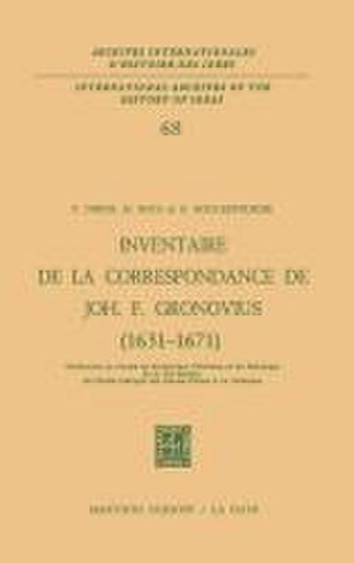 Inventaire de la correspondance de Johannes Fredericus Gronovius (1631-1671)