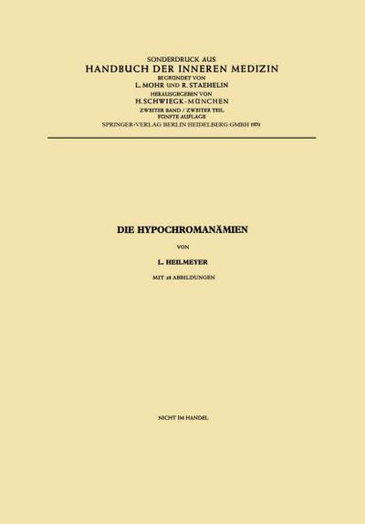 Die Hypochromanämien