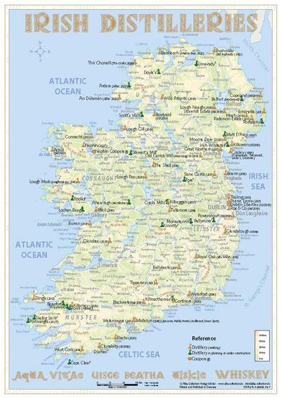 Whiskey Distilleries Ireland - Tasting Map