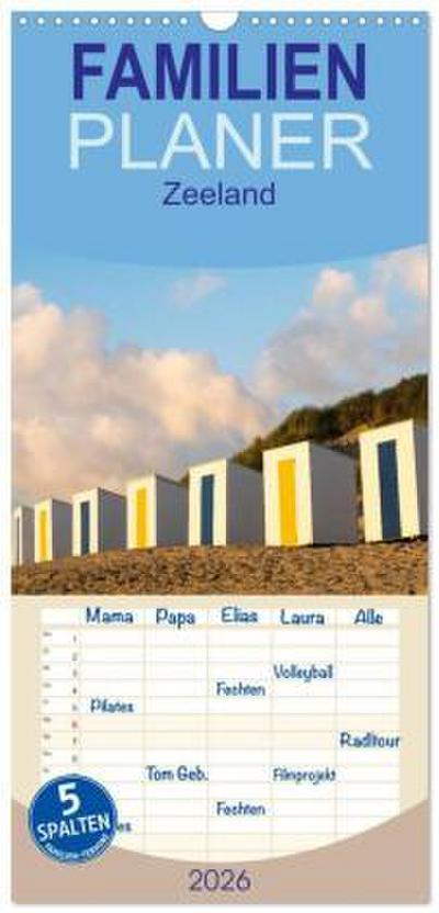 Familienplaner 2026 - Zeeland mit 5 Spalten (Wandkalender, 21 x 45 cm) CALVENDO