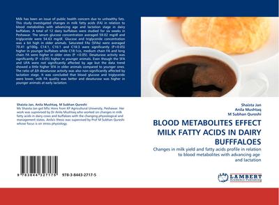 BLOOD METABOLITES EFFECT MILK FATTY ACIDS IN DAIRY BUFFFALOES