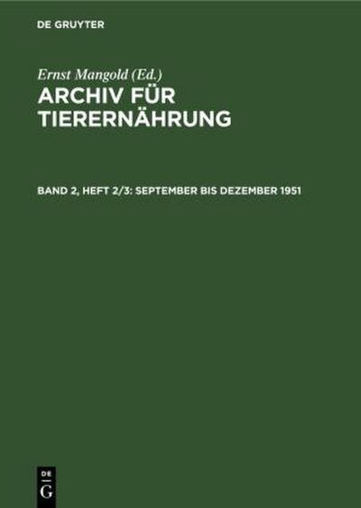 September bis Dezember 1951