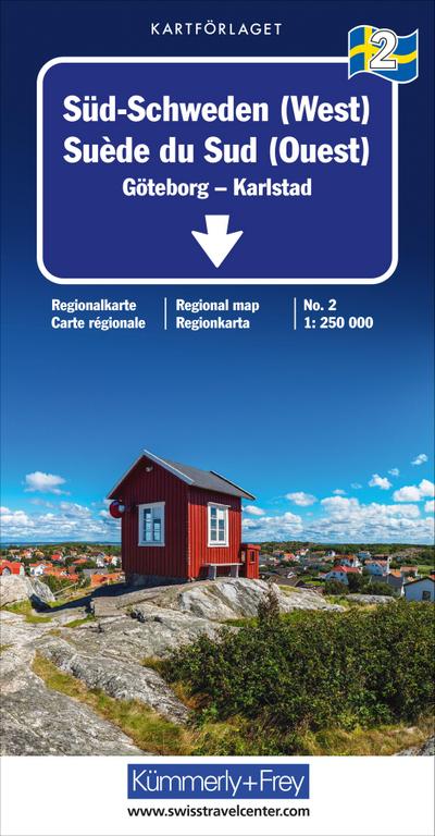 Süd-Schweden (West) Nr. 02 Regionalkarte Schweden 1:250 000