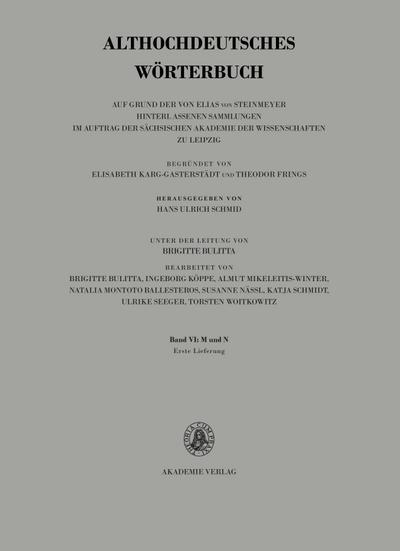 Althochdeutsches Wörterbuch M-N, 1. Lieferung (m bis gi-mah).