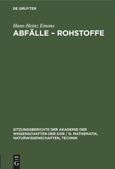 Abfälle - Rohstoffe