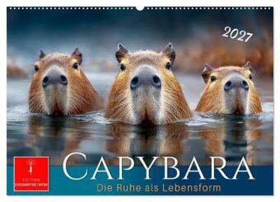 Capybara - die Ruhe als Lebensform (Wandkalender 2027 DIN A2 quer), CALVENDO Monatskalender