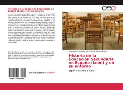 Historia de la Educación Secundaria en España (León) y en su entorno