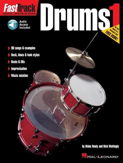 Fasttrack Drums Method Book 1 Beginner Drum Lessons Songbook with Online Audio Hal Leonard Drum Sheet Music Book Learn to Play Drums with Play-Along Tracks