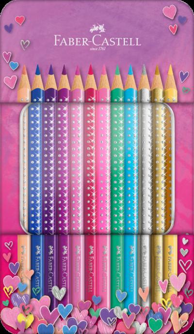 Faber-Castell Buntstifte Pinkes Sparkle, 12er Metalletui