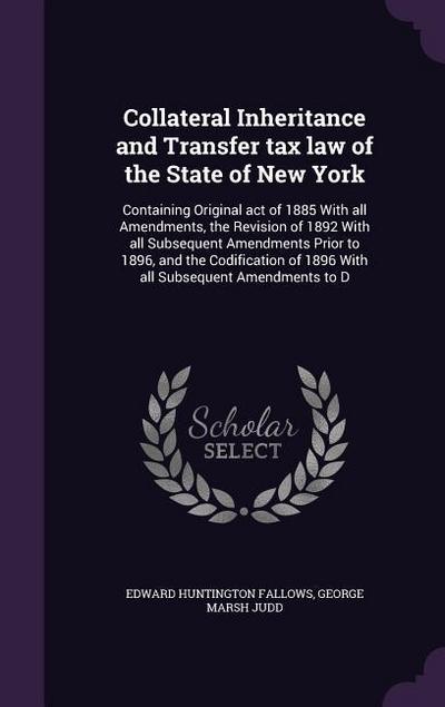 Collateral Inheritance and Transfer tax law of the State of New York