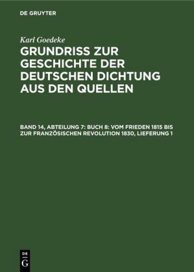 Buch 8: Vom Frieden 1815 bis zur französischen Revolution 1830, Lieferung 1