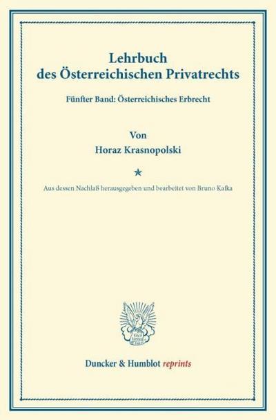 Lehrbuch des Österreichischen Privatrechts