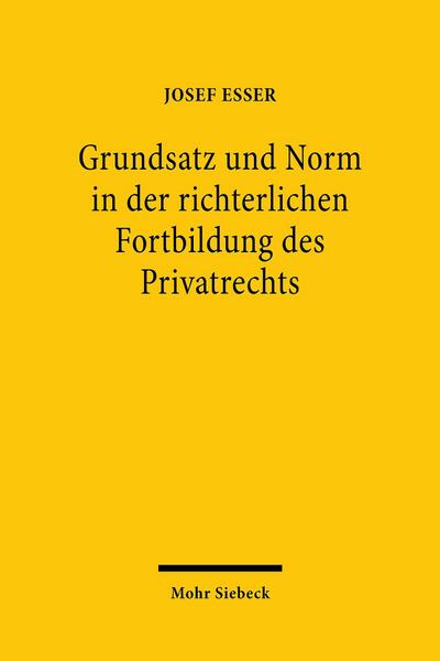 Grundsatz und Norm in der richterlichen Fortbildung des Privatrechts