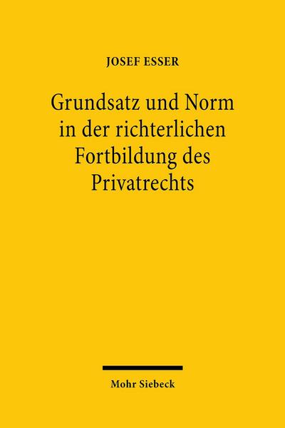 Grundsatz und Norm in der richterlichen Fortbildung des Privatrechts