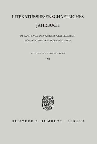 Literaturwissenschaftliches Jahrbuch.