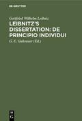 Leibnitz’s Dissertation: De principio individui
