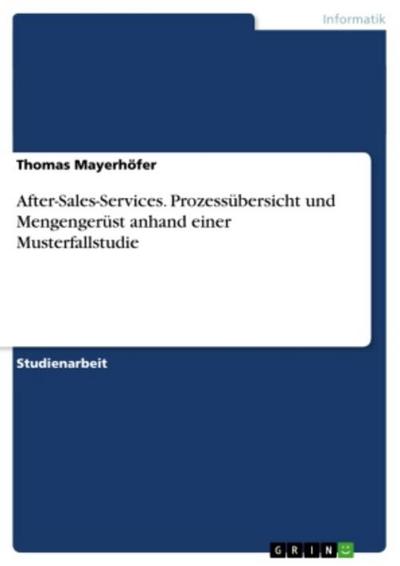 After-Sales-Services. Prozessübersicht und Mengengerüst anhand einer Musterfallstudie
