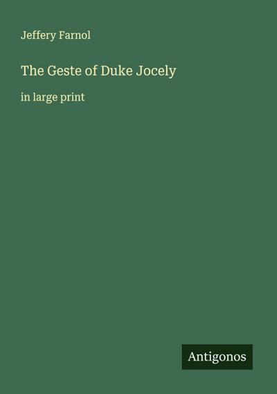 The Geste of Duke Jocely
