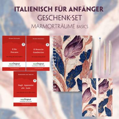 Italienisch für Anfänger Geschenkset - 3 Bücher (mit Audio-Online) + Marmorträume Schreibset Basics, m. 3 Beilage, m. 3 Buch