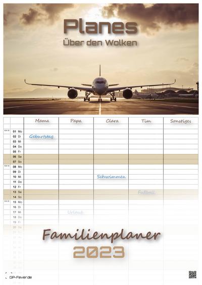 Planes - Über den Wolken - Flugzeuge - 2023 - Kalender DIN A3 - (Familienplaner)