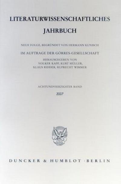 Literaturwissenschaftliches Jahrbuch.. Bd.48/2007