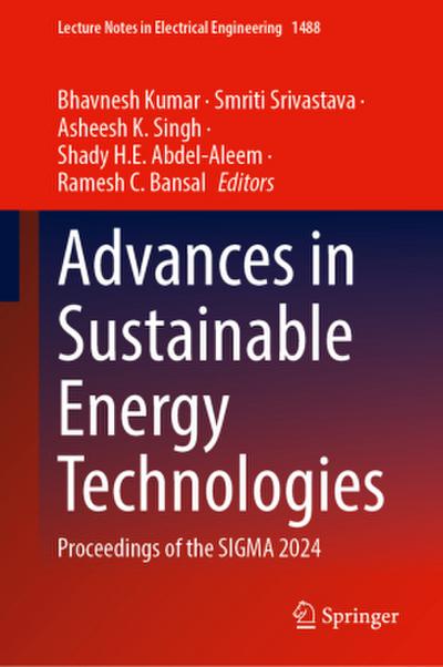 Advances in Sustainable Energy Technologies