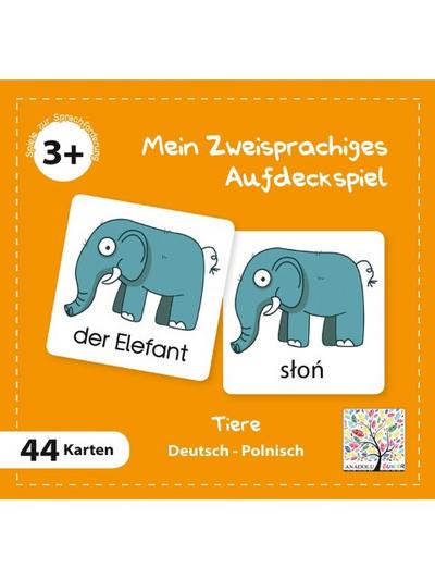 Mein Zweisprachiges Aufdeckspiel, Tiere, Polnisch (Kinderspiel)