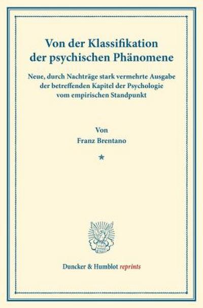 Von der Klassifikation der psychischen Phänomene