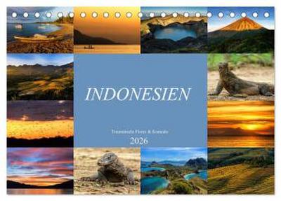Indonesien - Inselparadies Flores & Komodo (Tischkalender 2026 DIN A5 quer), CALVENDO Monatskalender
