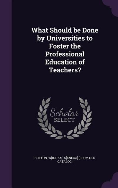 What Should be Done by Universities to Foster the Professional Education of Teachers?